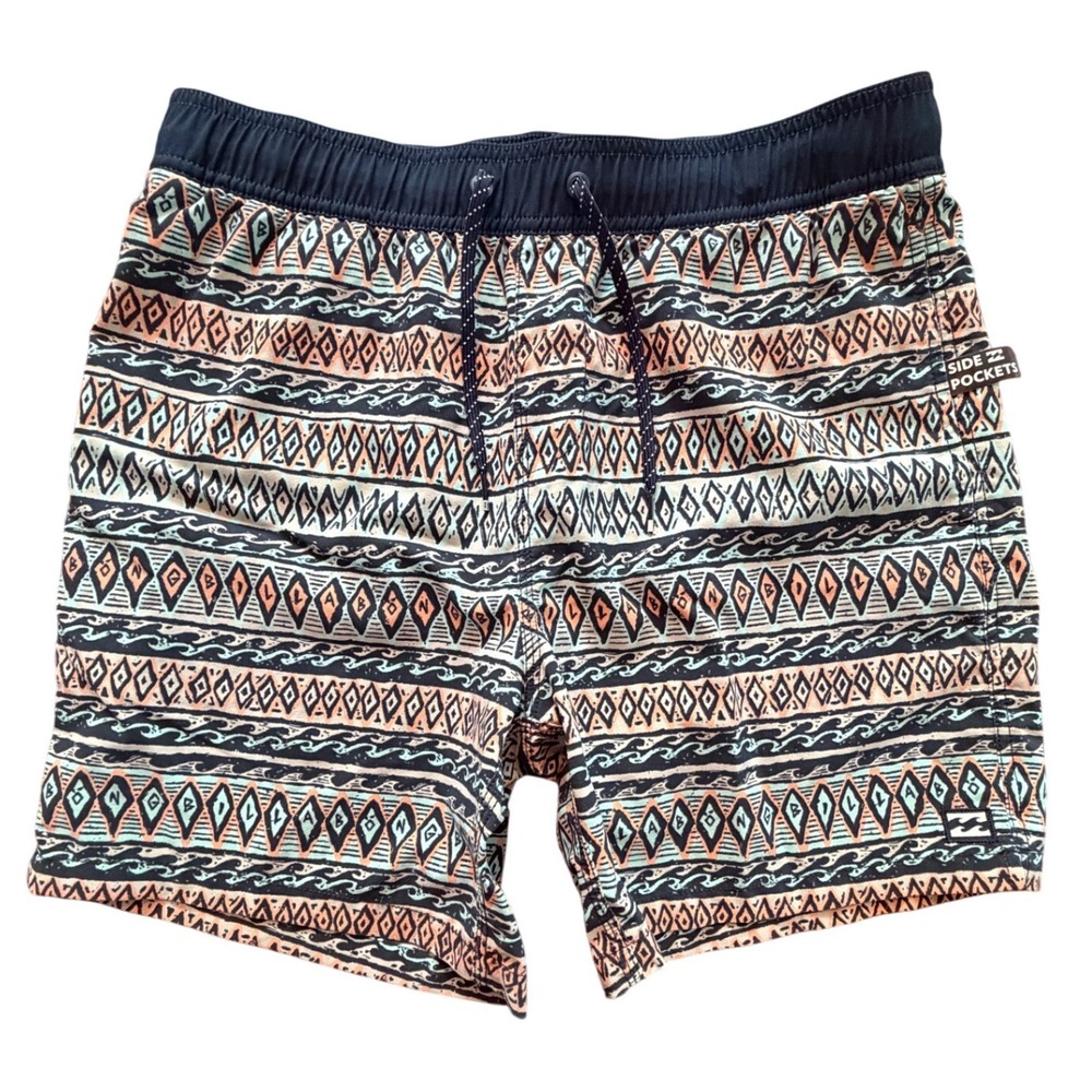 Billabong Recycler Sundays Layback Board Shorts Mens M Tribal Geometric Swim
